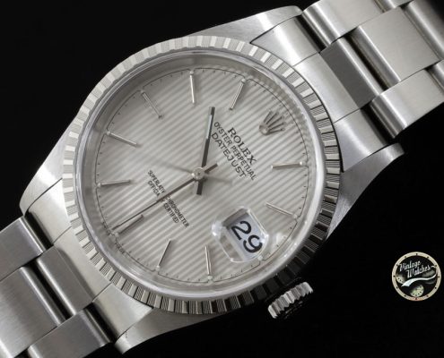 Rolex Datejust ref. 16220 ser. A1462** Silver Tapestry Dial – Photogallery