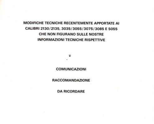 Technical changes to the calibres 2130/2135, 3035/3055, 3075/3085 and 5055 – Spare parts catalogues