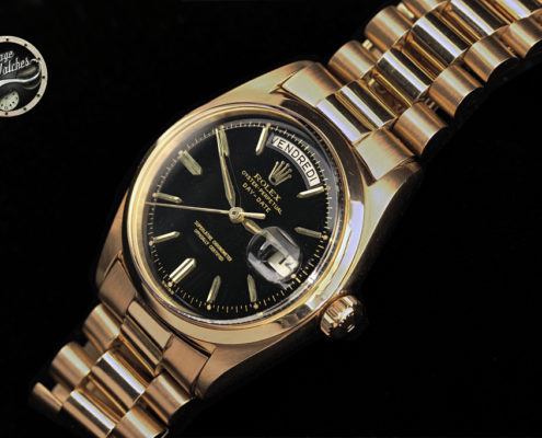 Rolex Day-Date 6612B Black Gilt Dial and Big Logo Bracelet- English Blog